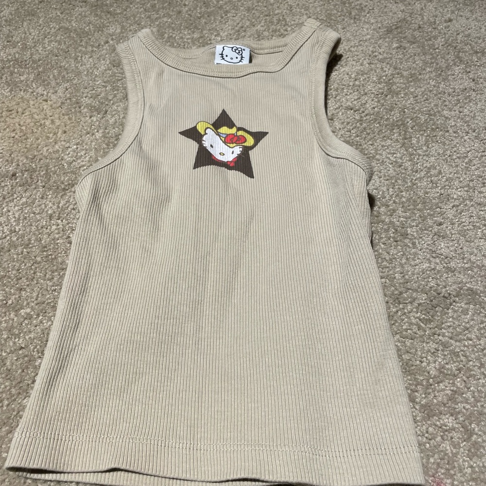 Hello Kitty Cream Ribbed Top